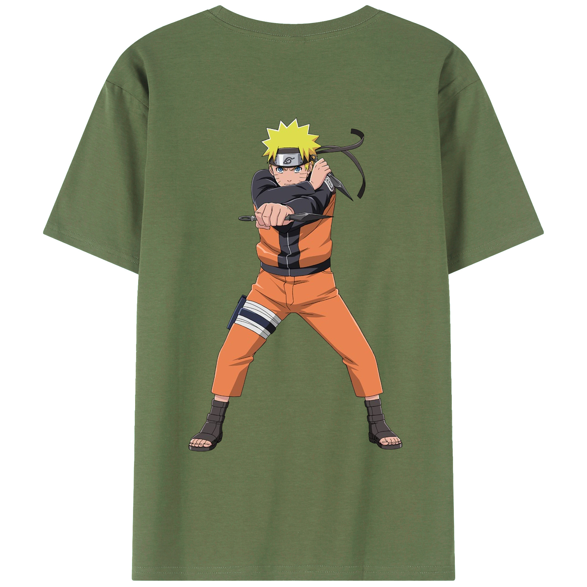 （画像用） NARUTO -ナルト- うずまき ナルト Uzumaki Naruto 綿100％ メンズ半袖Tシャツ（バックプリント） 通気性